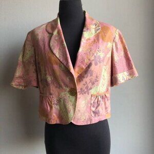 VESTI sz‎ 10 floral retro mod cropped blazer